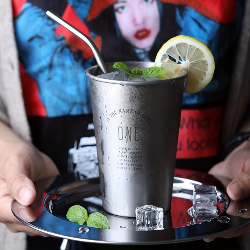 4pcs Stainless Steel Reusable Straws for Milk Water Cocktail