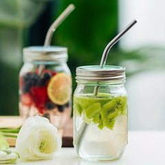 4pcs Stainless Steel Reusable Straws for Milk Water Cocktail