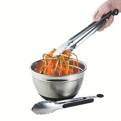 2pcs Stainless Steel Serving Tongs BBQ Salad Dessert Buffet Multifunctional