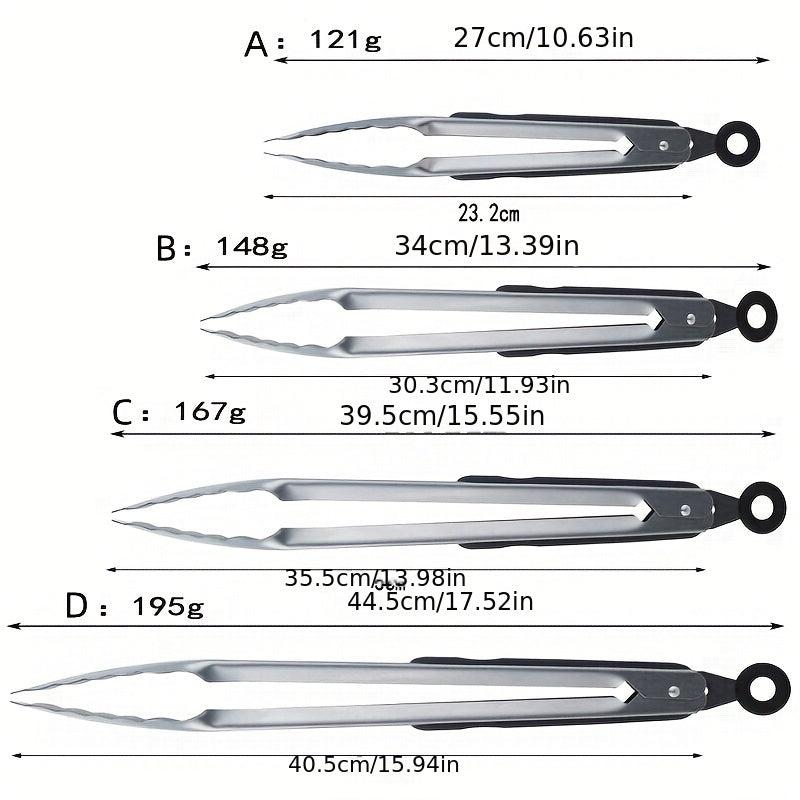 2pcs Stainless Steel Serving Tongs BBQ Salad Dessert Buffet Multifunctional