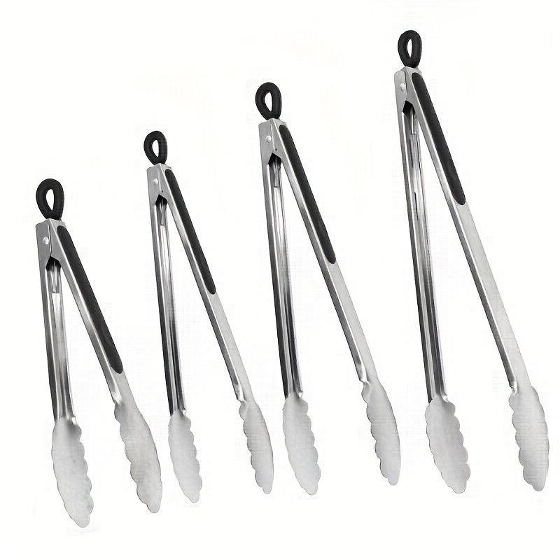 2pcs Stainless Steel Serving Tongs BBQ Salad Dessert Buffet Multifunctional