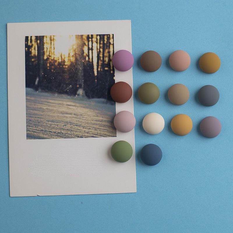 12pcs Morandi Matte Fridge Magnets for Whiteboard Decor