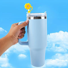 4pcs Flower Silicone Straw Covers Reusable Anti-dust Cup Accessories