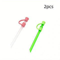 2pcs Silicone Straw Cover for Healthy Drinking
