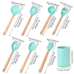 8pcs Silicone Utensil Set Heat Resistant Kitchen Utensil Set Safety