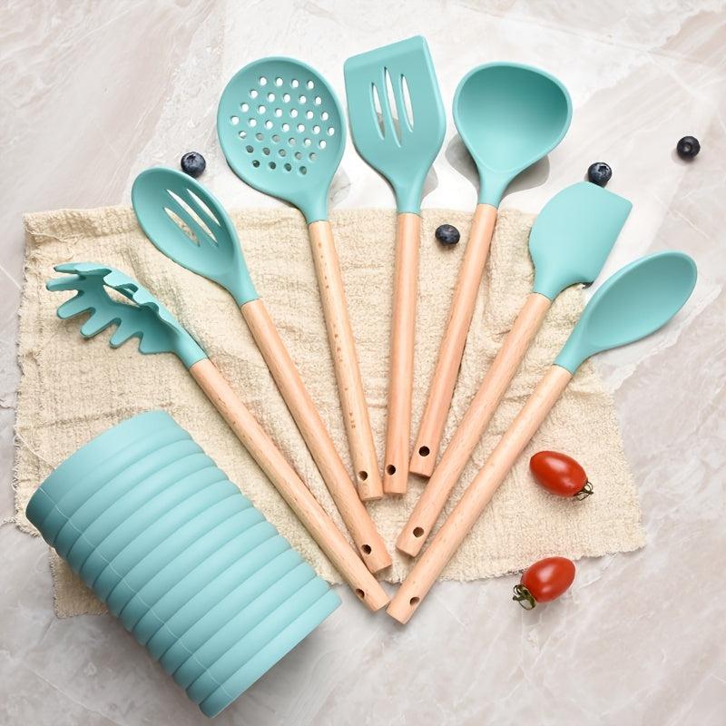 8pcs Silicone Utensil Set Heat Resistant Kitchen Utensil Set Safety