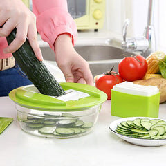 6pc Vegetable Slicer With Hand Guard & Potato Chopper + Bonus Peeler