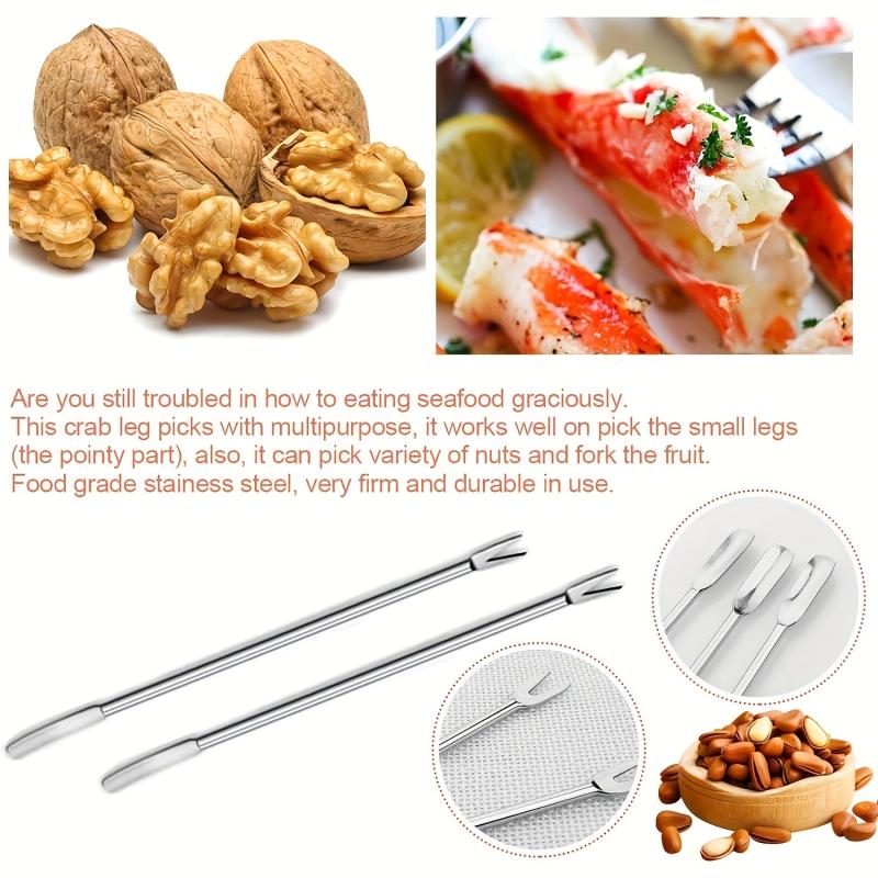 10pcs Stainless Steel Seafood Tools Lobster Crab Pliers Shell Cutters Leg Forks
