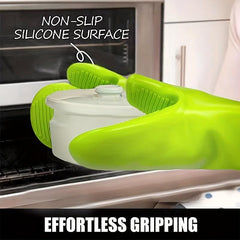 2pcs Silicone Oven Mitts Thermal Insulation Gloves High Temperature Resistant