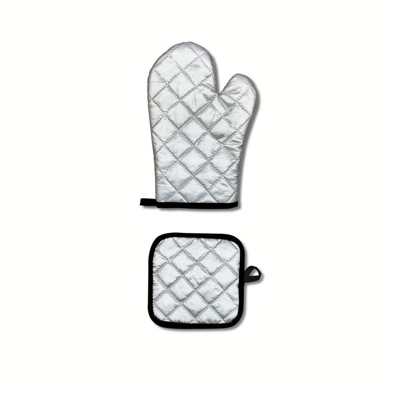 2pcs Cotton Oven Mitts Thermal Insulation Gloves Hot Oven Mitts For Microwave