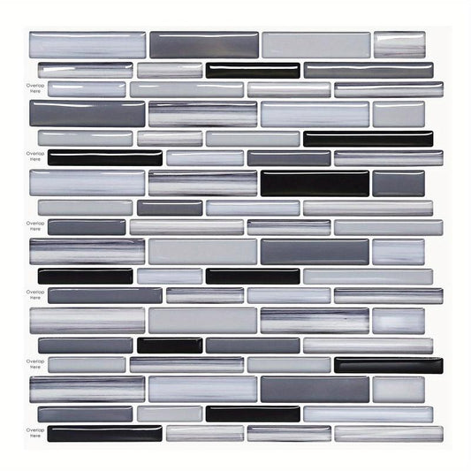 Cuttable Adhesive Stripe Tiles Wallpaper Waterproof
