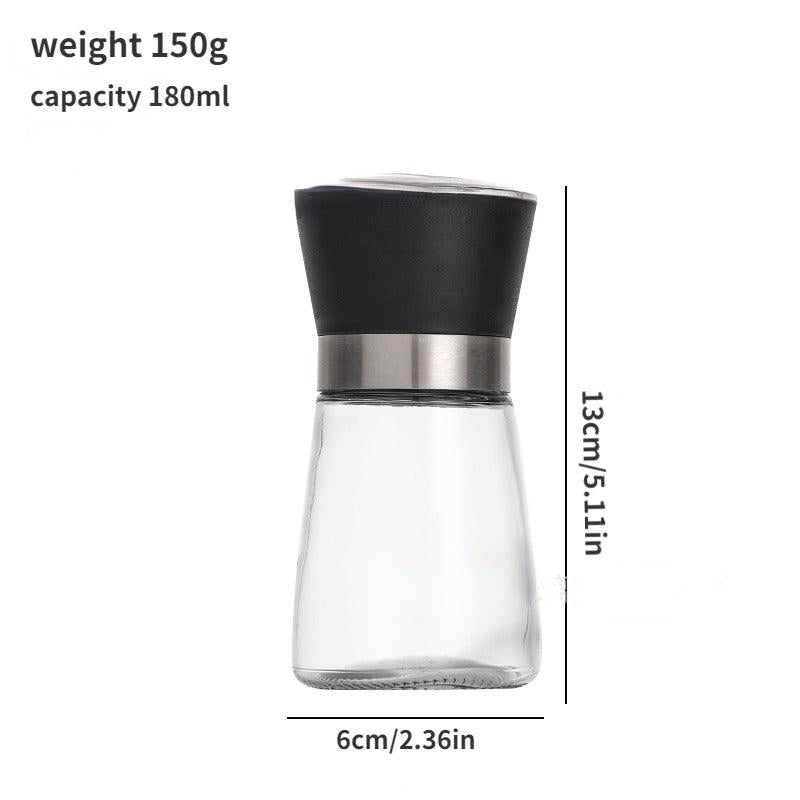1pc Glass Spice Grinder Manual Pepper Mill Spice Crusher Sea Salt Ginder