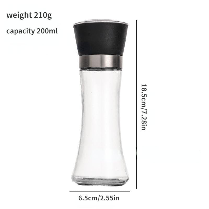 1pc Glass Spice Grinder Manual Pepper Mill Spice Crusher Sea Salt Ginder