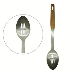 Rice Strainer Spoon Slotted Ladle Stainless Steel Wooden Handle Cooking Spoon
