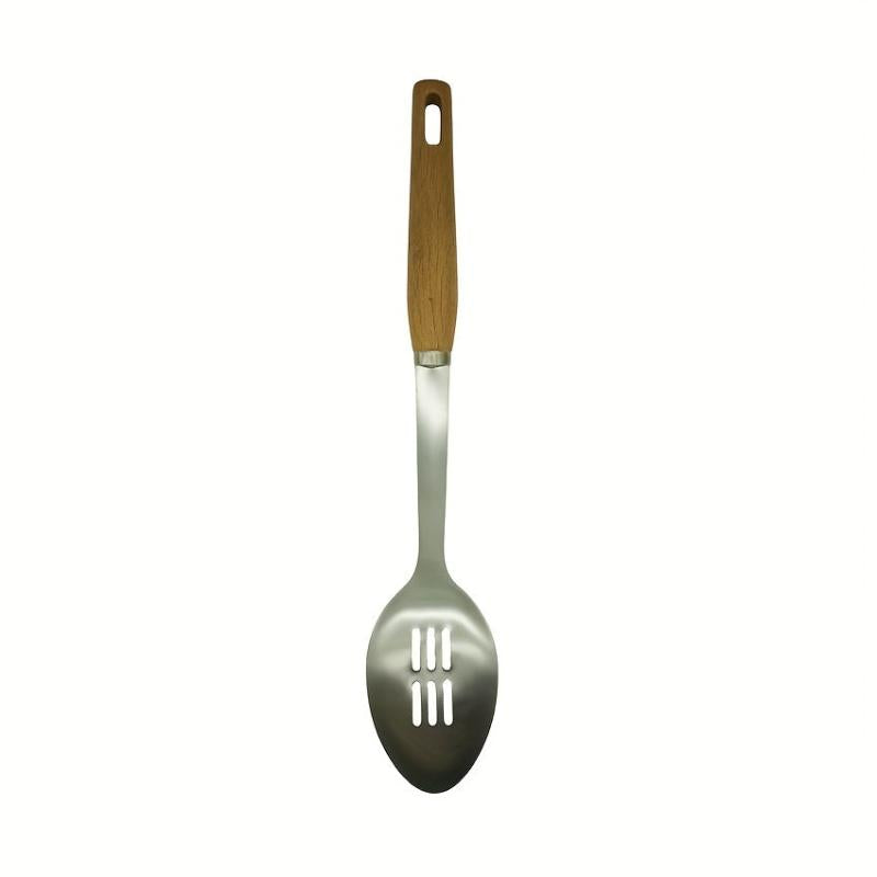 Rice Strainer Spoon Slotted Ladle Stainless Steel Wooden Handle Cooking Spoon