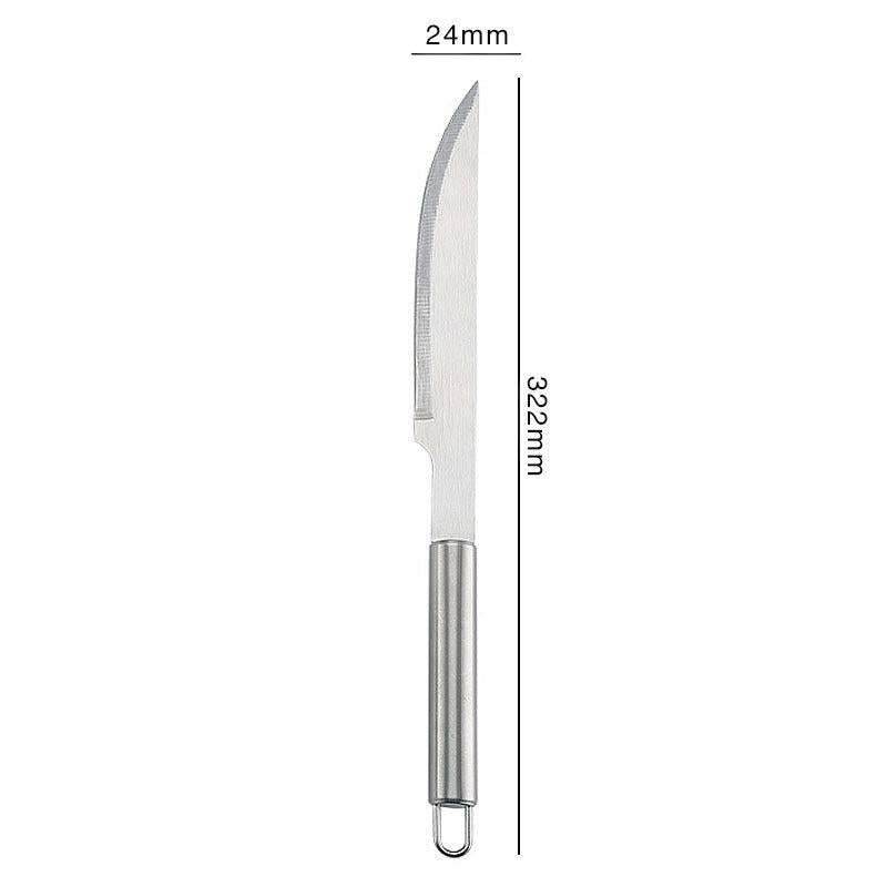 Stainless Steel BBQ Utensil Set - Tongs, Spatula, Brush, Shovel