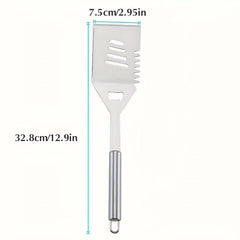 Stainless Steel BBQ Utensil Set - Tongs, Spatula, Brush, Shovel