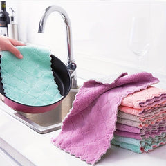 12pcs Antibacterial Scouring Pads Dish Cloths Cleaning Brush Kitchen