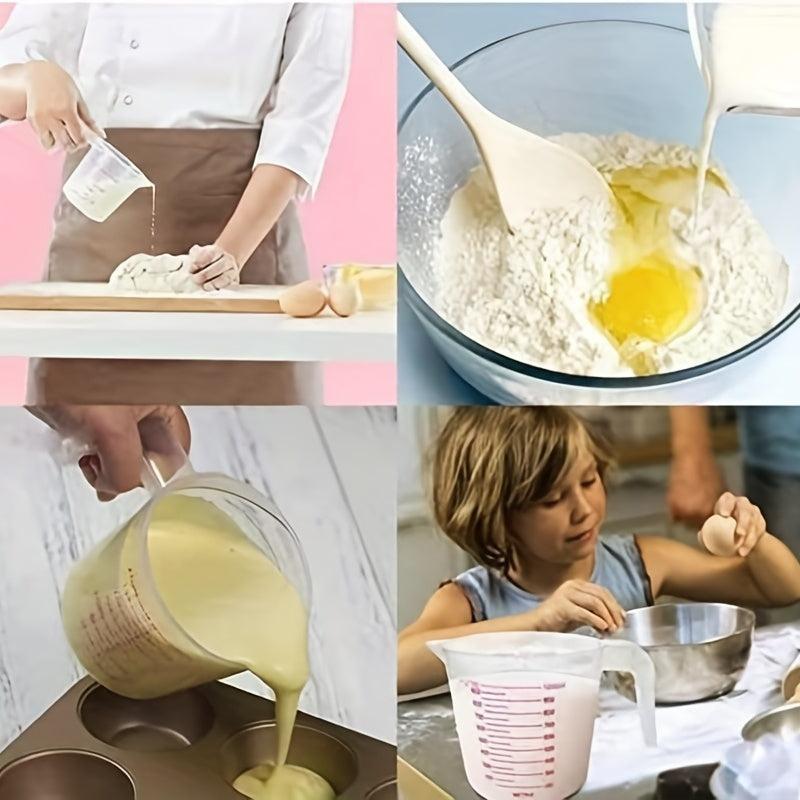 3pc Plastic Measuring Cup Set BPA Clear Heat-resistant Jug with Angled Grip Spou