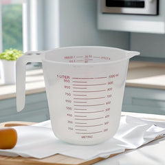 3pc Plastic Measuring Cup Set BPA Clear Heat-resistant Jug with Angled Grip Spou