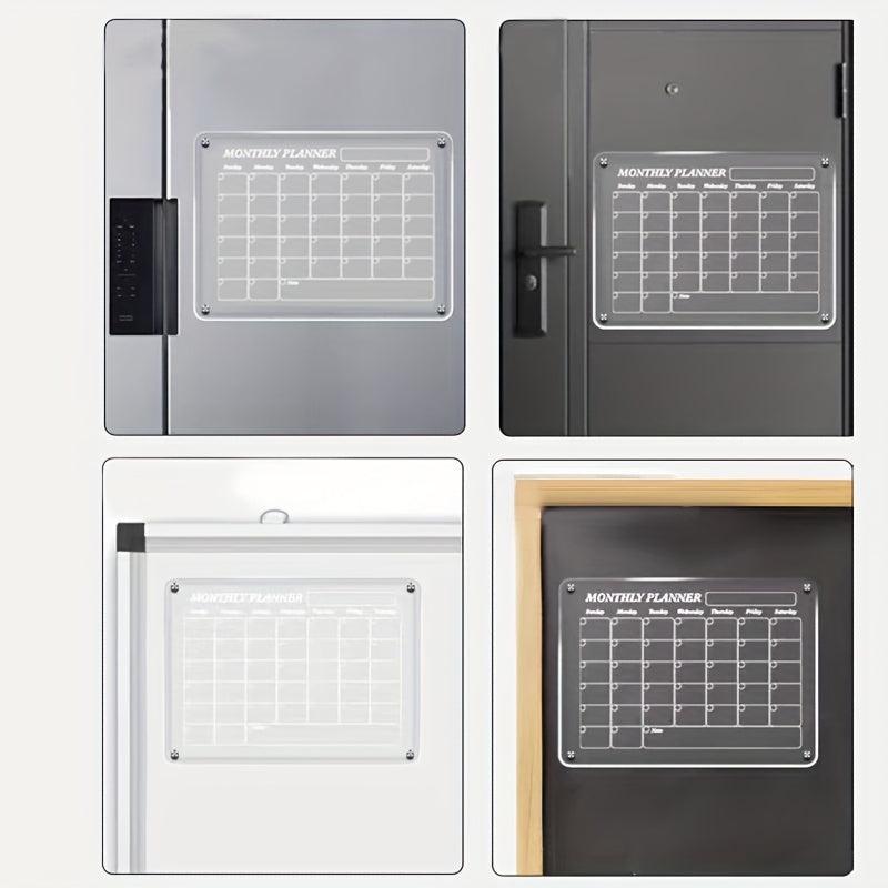 Acrylic Magnetic Dry Erase Board Calendar For Fridge - Weekly Planner