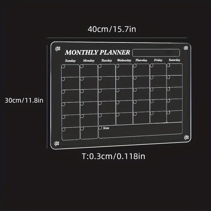 Acrylic Magnetic Dry Erase Board Calendar For Fridge - Weekly Planner