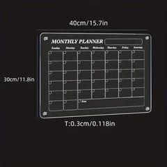 Acrylic Magnetic Dry Erase Board Calendar For Fridge - Weekly Planner