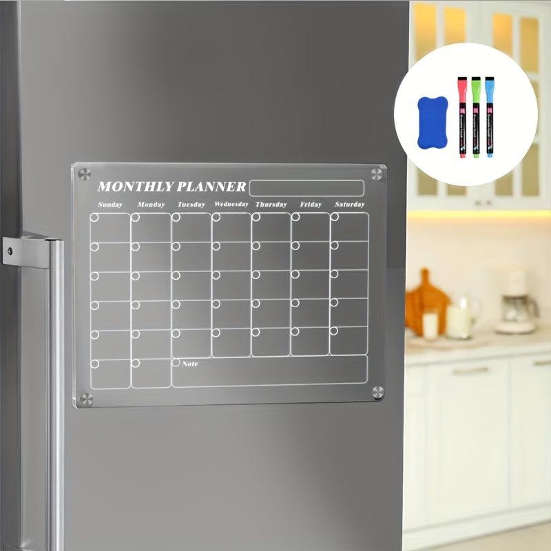 Acrylic Magnetic Dry Erase Board Calendar For Fridge - Weekly Planner