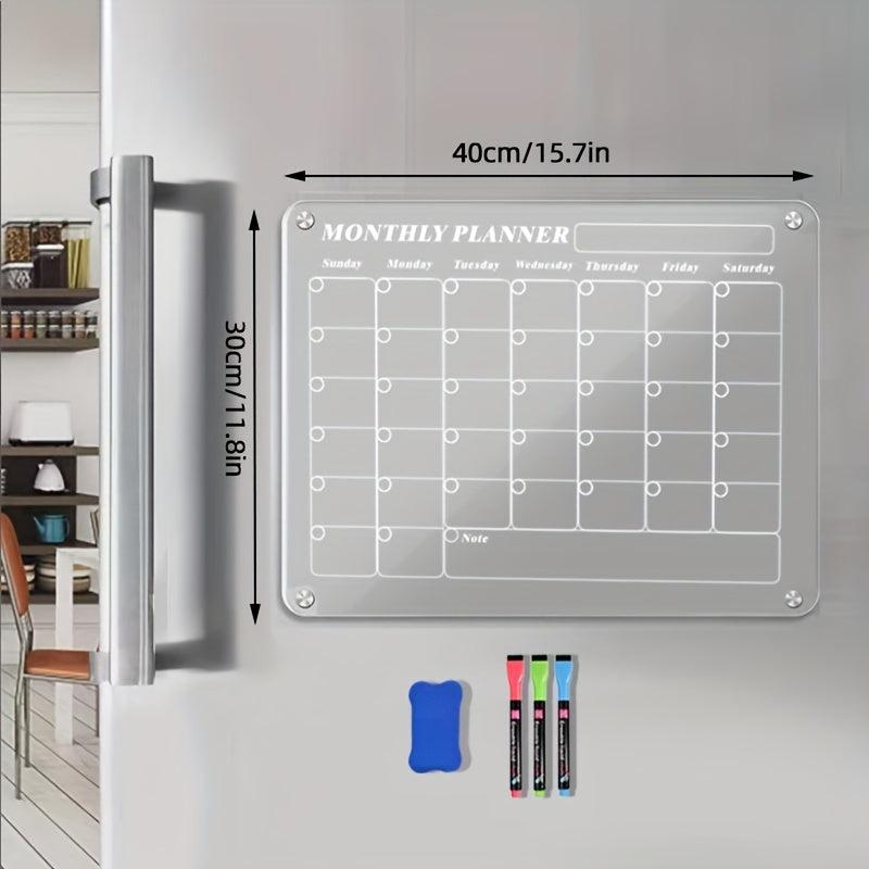 Acrylic Magnetic Dry Erase Board Calendar For Fridge - Weekly Planner