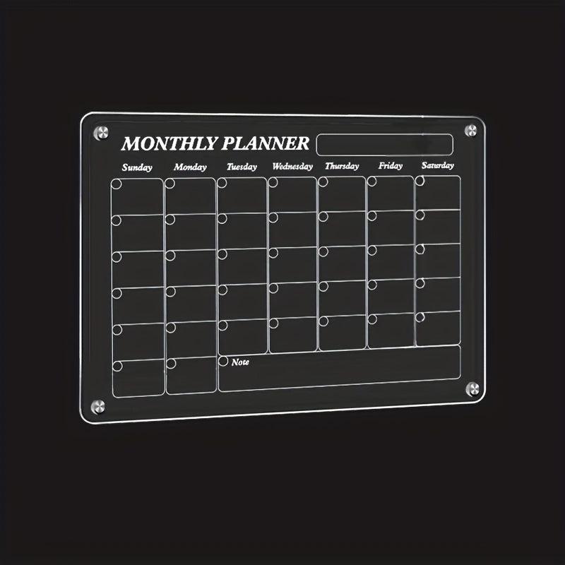 Acrylic Magnetic Dry Erase Board Calendar For Fridge - Weekly Planner