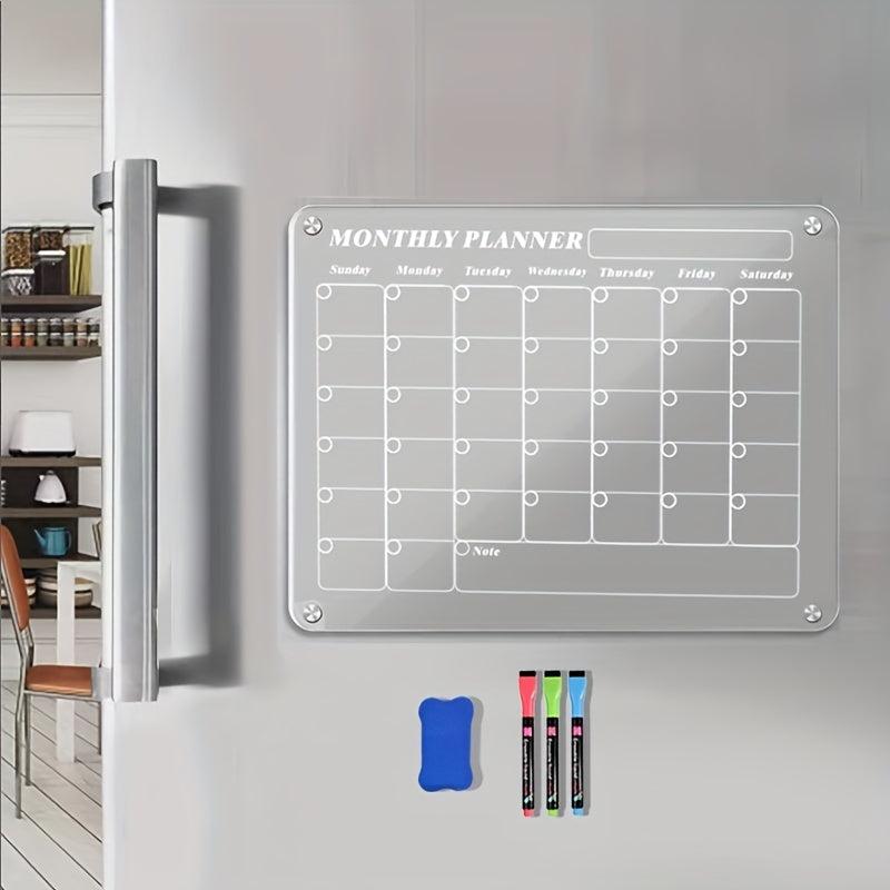 Acrylic Magnetic Dry Erase Board Calendar For Fridge - Weekly Planner