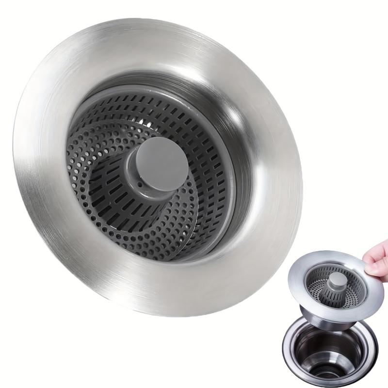 3in1 Kitchen Sink Stopper Strainer Stainless Steel Drain Strainer