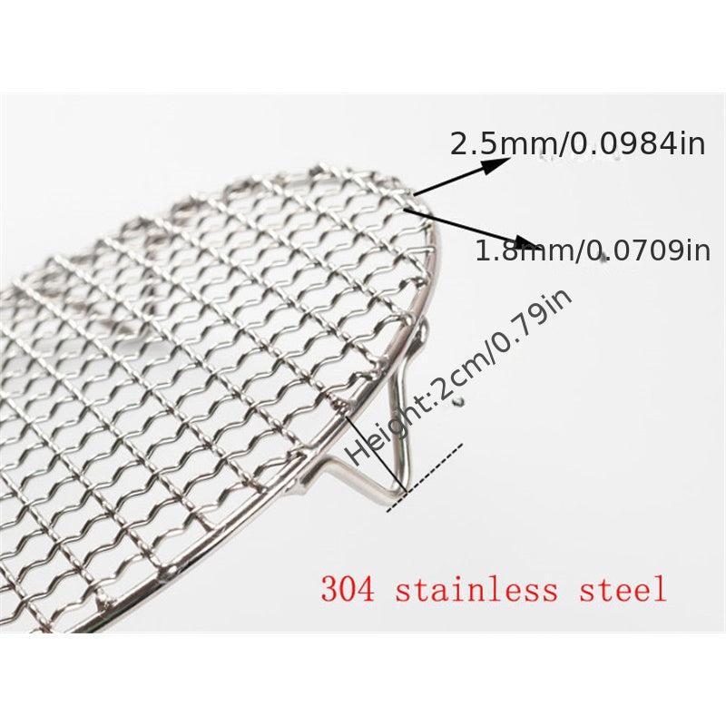 304 Stainless Steel Round BBQ Net Barbecue Grill Mesh Cooling Rack Camping