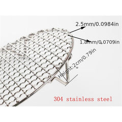 304 Stainless Steel Round BBQ Net Barbecue Grill Mesh Cooling Rack Camping