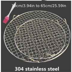 304 Stainless Steel Round BBQ Net Barbecue Grill Mesh Cooling Rack Camping