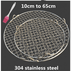 304 Stainless Steel Round BBQ Net Barbecue Grill Mesh Cooling Rack Camping
