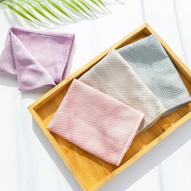 5pcs Square Dish Cloths Scouring Pad Antibacterial Washable Cleaning Brush