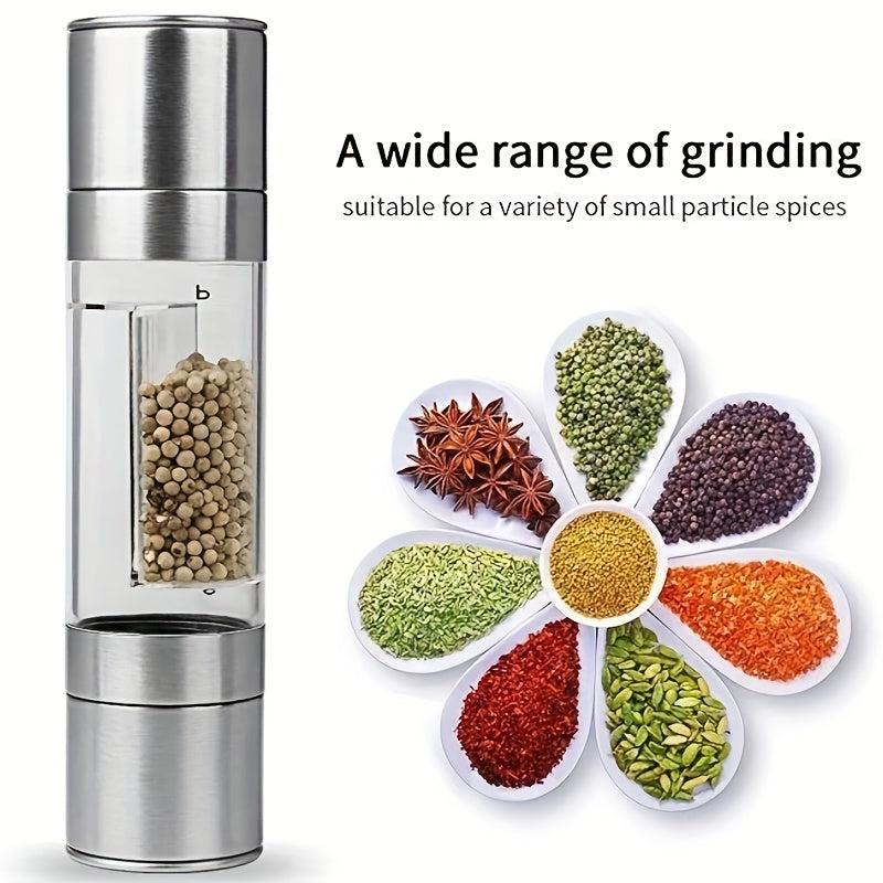 2in1 Salt and Pepper Grinder Stainless Steel Spice Mill Crusher