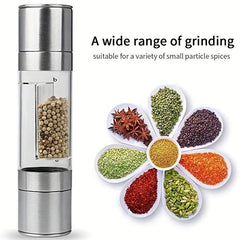 2in1 Salt and Pepper Grinder Stainless Steel Spice Mill Crusher