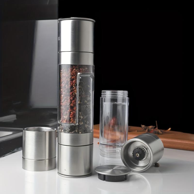 2in1 Salt and Pepper Grinder Stainless Steel Spice Mill Crusher