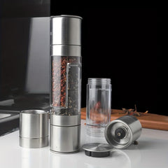 2in1 Salt and Pepper Grinder Stainless Steel Spice Mill Crusher
