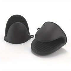 2pcs Silicone Mini Oven Mitts Textured Heat Insulation Hand Clip