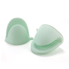 2pcs Silicone Mini Oven Mitts Textured Heat Insulation Hand Clip
