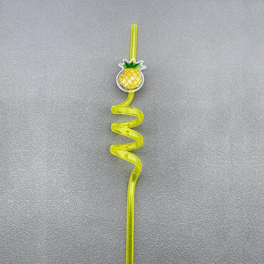 6pcs Sequin Fruit Shaped Straws for Kids' Parties Milk Teas