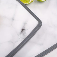 Stylish Gray Marble Cutting Board Set for Meal Prep Kitchen Essential