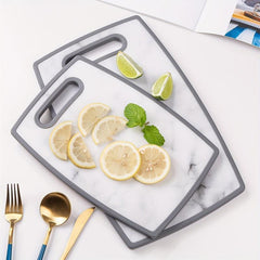 Stylish Gray Marble Cutting Board Set for Meal Prep Kitchen Essential