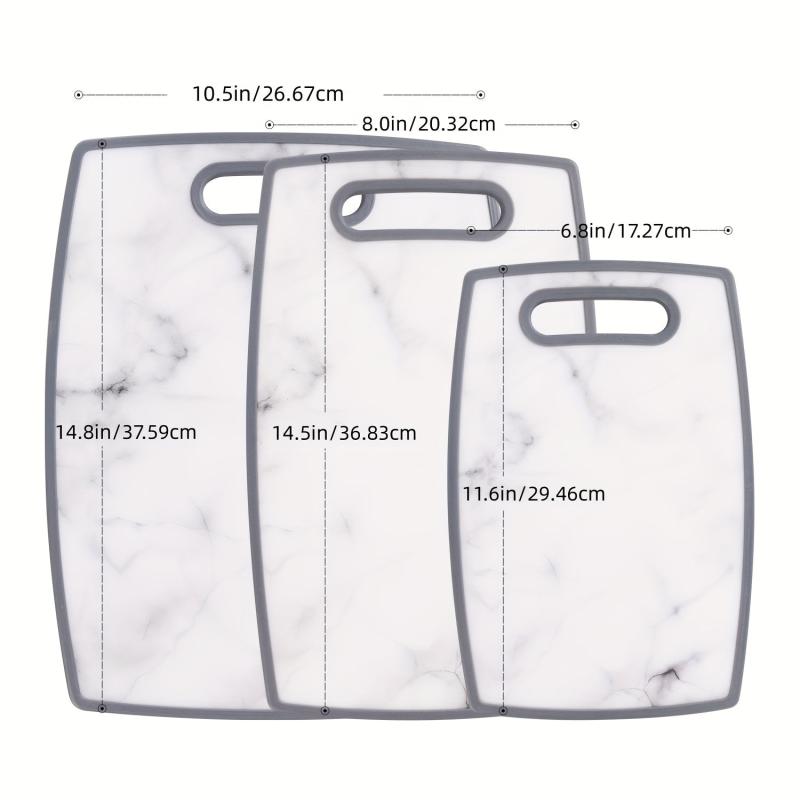 Stylish Gray Marble Cutting Board Set for Meal Prep Kitchen Essential