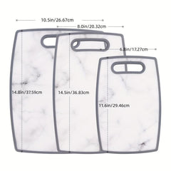 Stylish Gray Marble Cutting Board Set for Meal Prep Kitchen Essential
