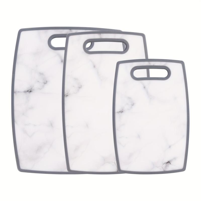 Stylish Gray Marble Cutting Board Set for Meal Prep Kitchen Essential