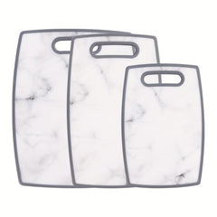 Stylish Gray Marble Cutting Board Set for Meal Prep Kitchen Essential